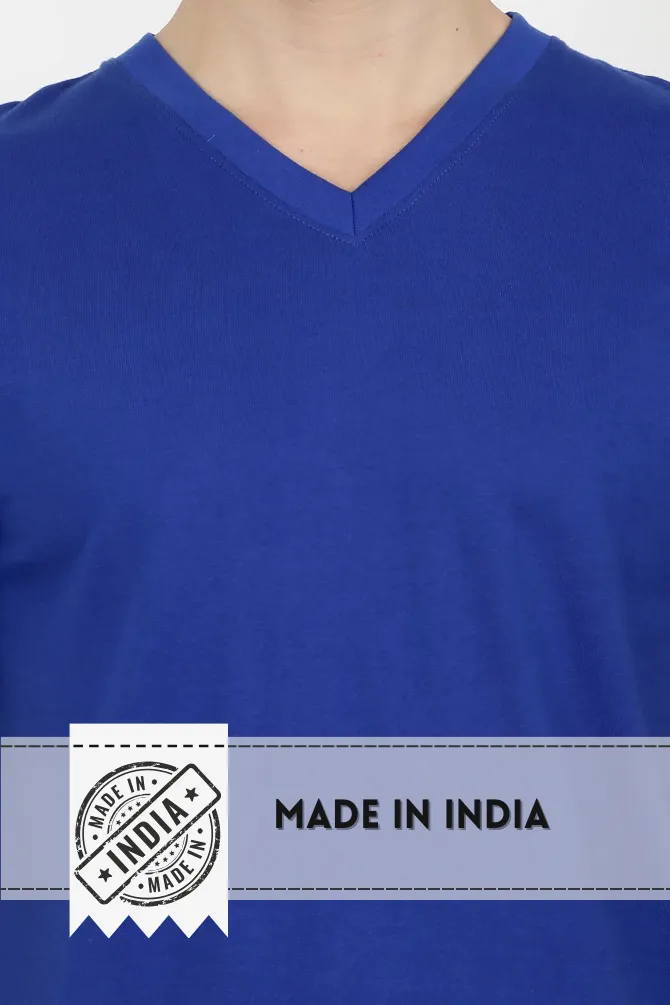 Royal Blue V Neck T-shirt for men