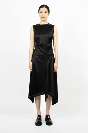Satin Sleeveless Dress Black