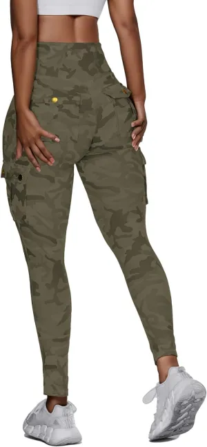 Scrunch Butt Lifting Leggings with Pockets Seamless High Waisted Workout Cargo Pants for Women