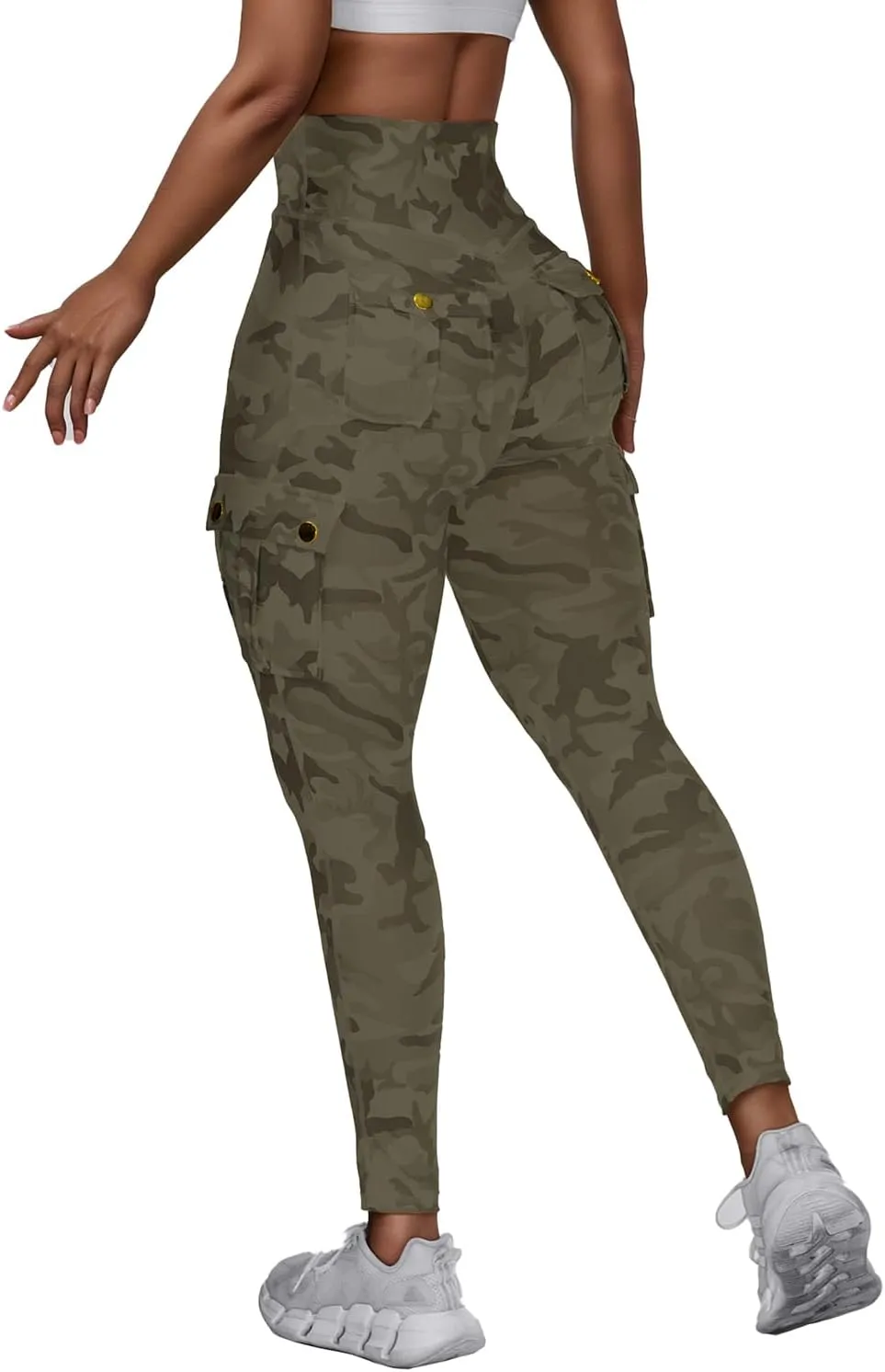 Scrunch Butt Lifting Leggings with Pockets Seamless High Waisted Workout Cargo Pants for Women