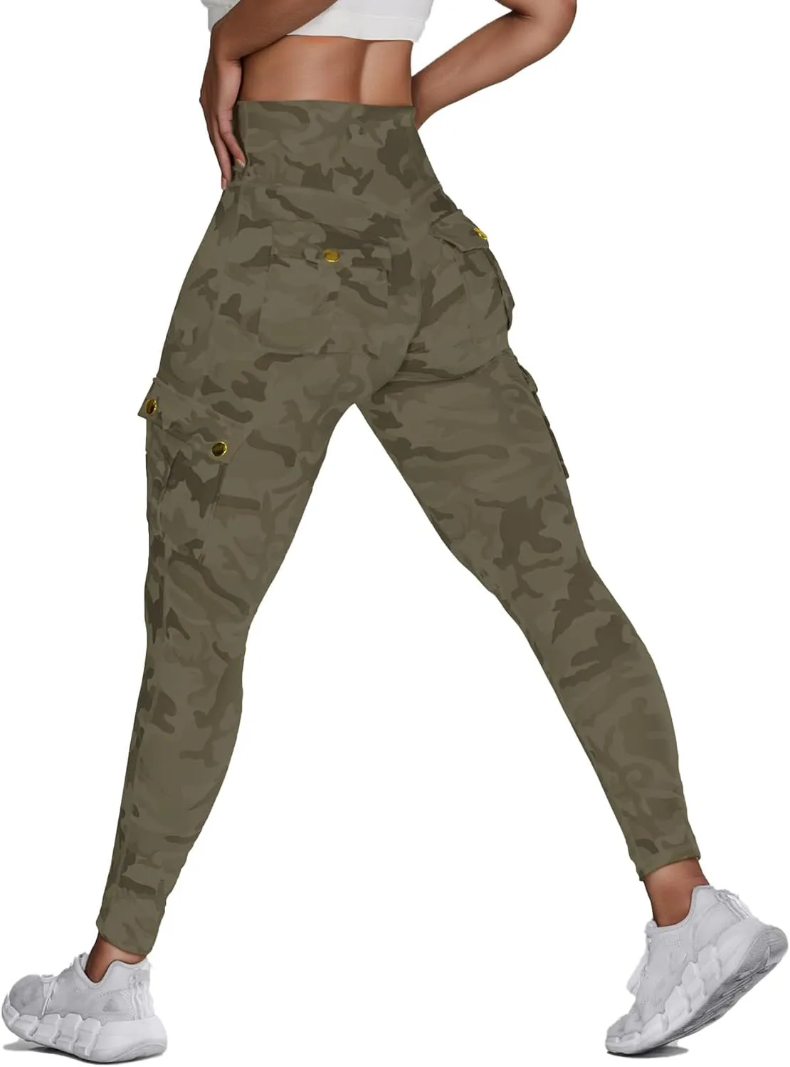 Scrunch Butt Lifting Leggings with Pockets Seamless High Waisted Workout Cargo Pants for Women