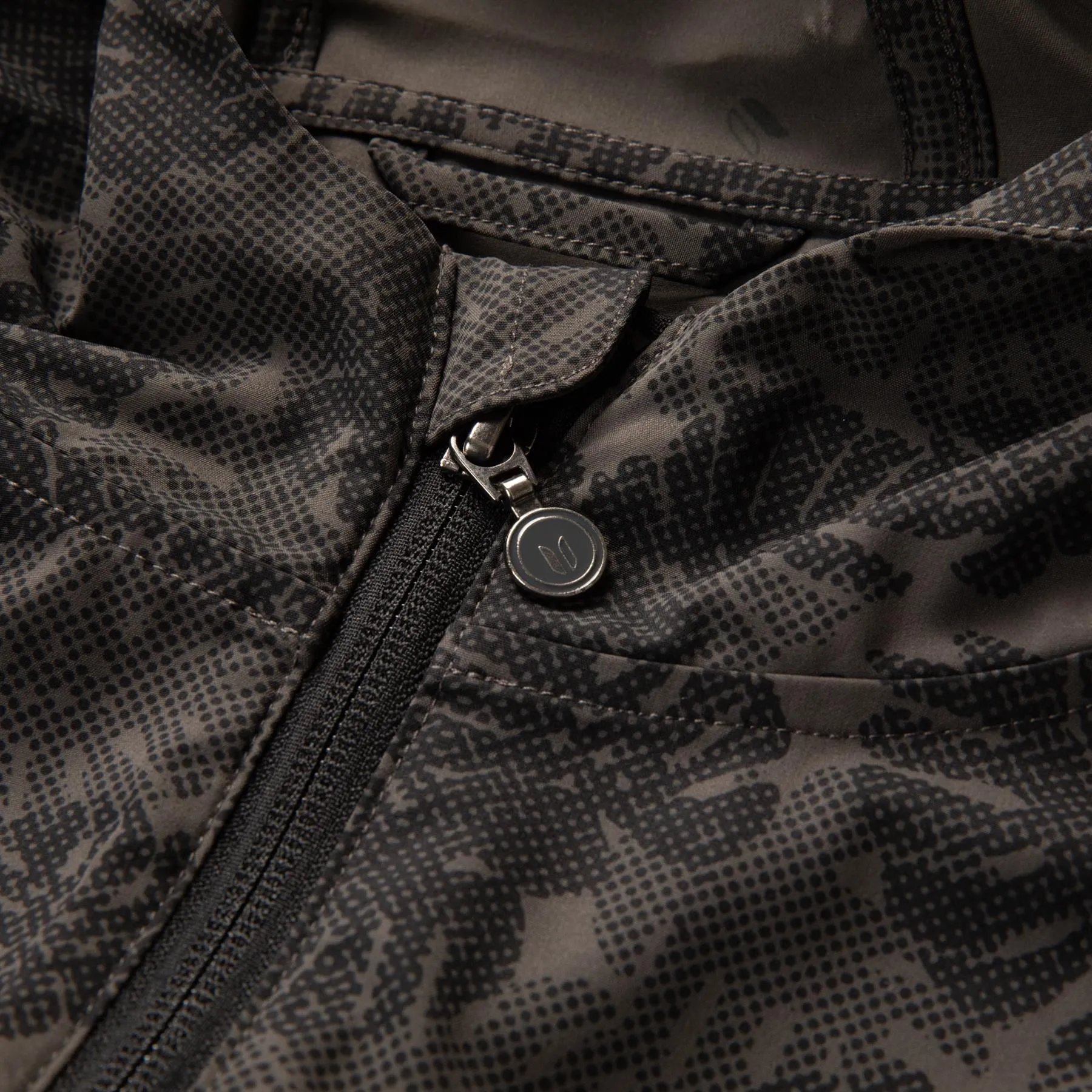 Solana Printed Hooded Full Zip Windbreaker Black Monstera - SS24