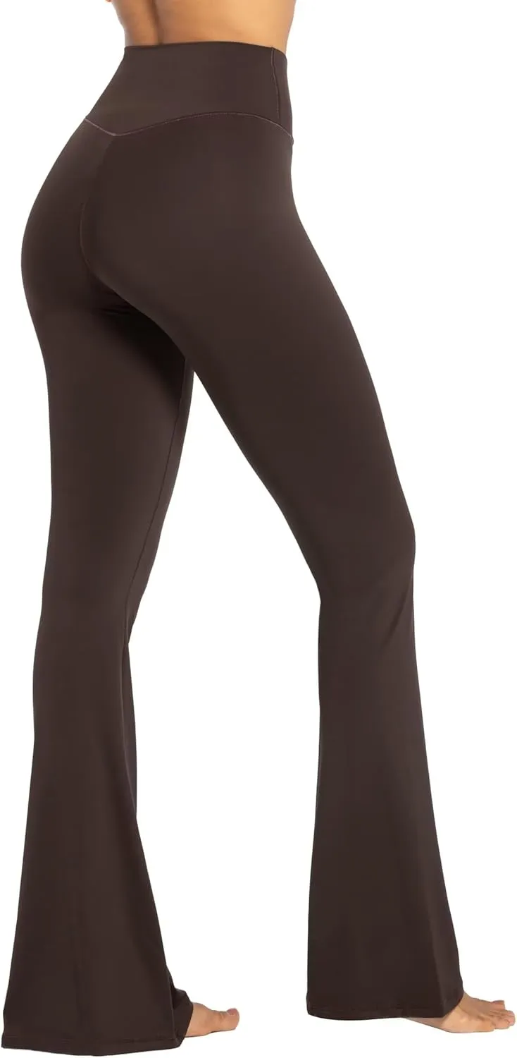 Sunzel Womens Flare Leggings No Front Seam Flare Yoga Pants with Tummy Control Crossover High Waist - 28" / 30" / 32" / 34"