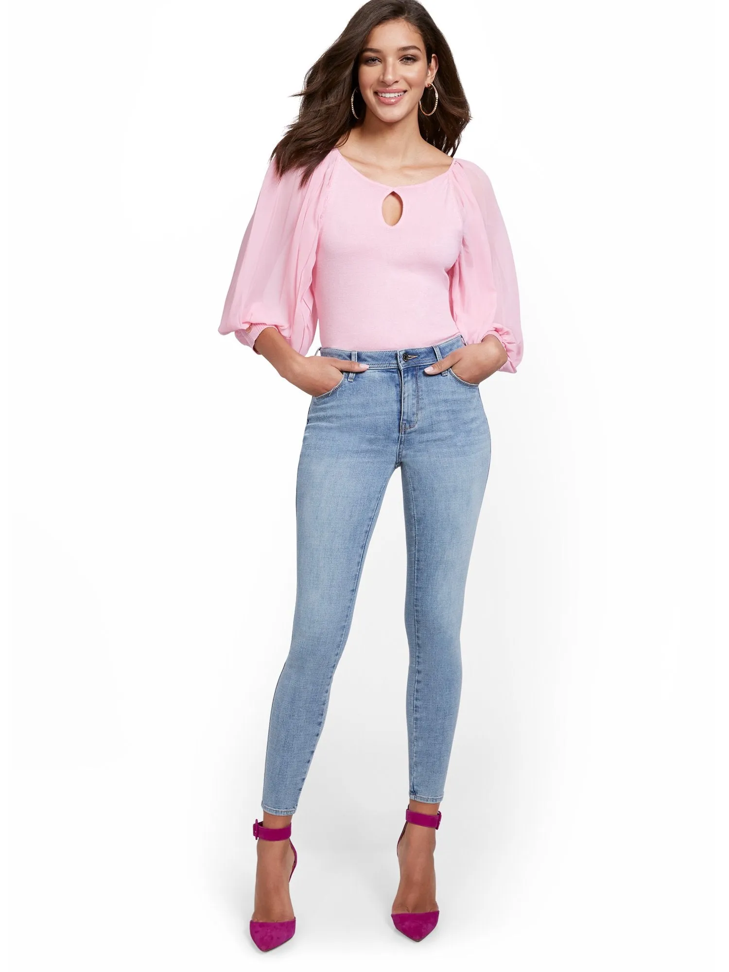 Tall Lexi High-Waisted Super-Skinny Ankle Jeans - Blue Love
