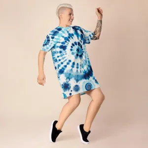 Trend4us Tie Dye Blue T-shirt Dress