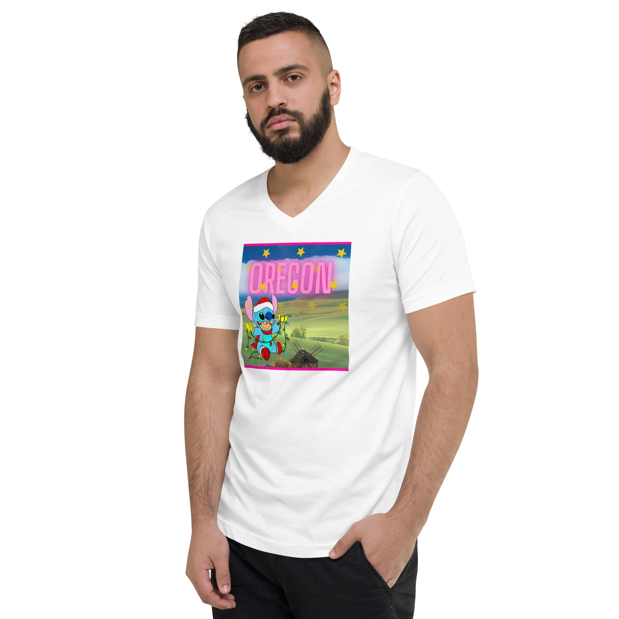 Unisex Short Sleeve V-Neck T-Shirt
