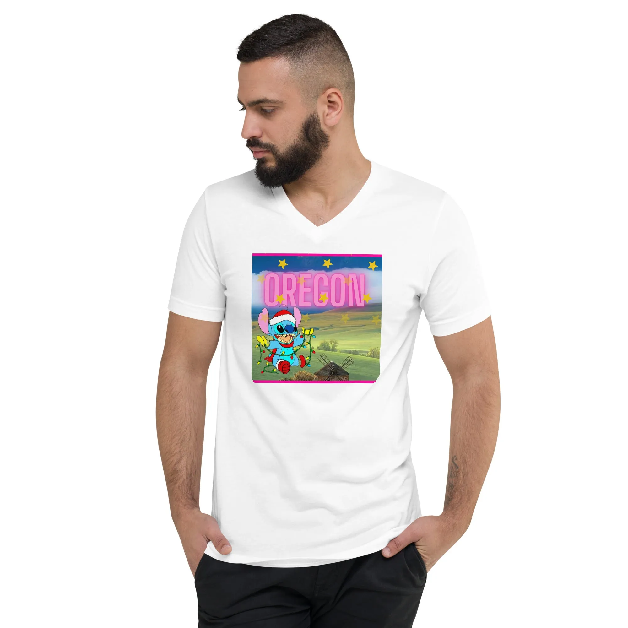 Unisex Short Sleeve V-Neck T-Shirt