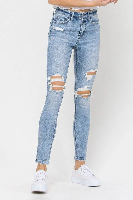 Vervet High Rise Distressed Ankle Skinny Jeans