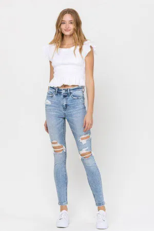 Vervet High Rise Distressed Ankle Skinny Jeans