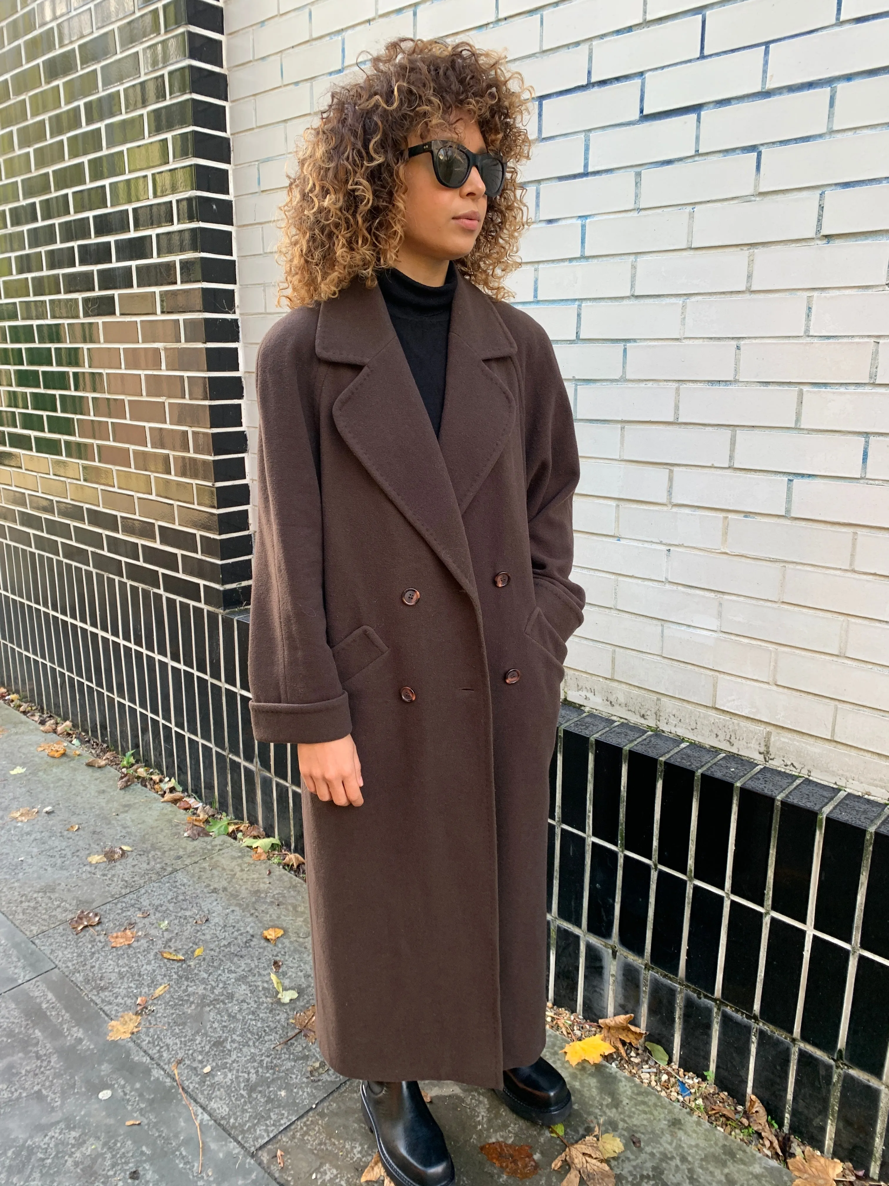 Vintage double breasted minimal wool coat