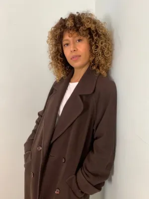 Vintage double breasted minimal wool coat