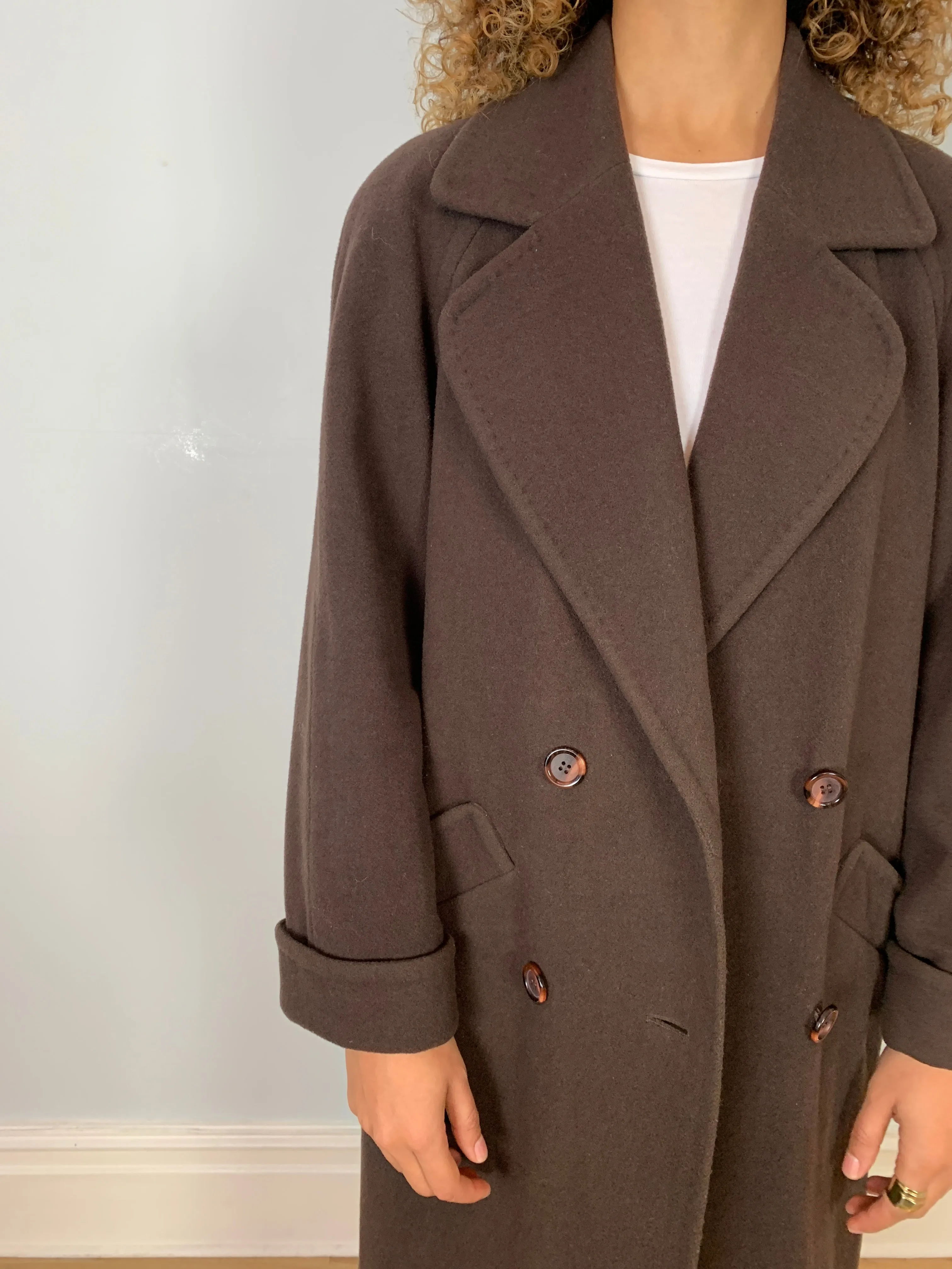 Vintage double breasted minimal wool coat