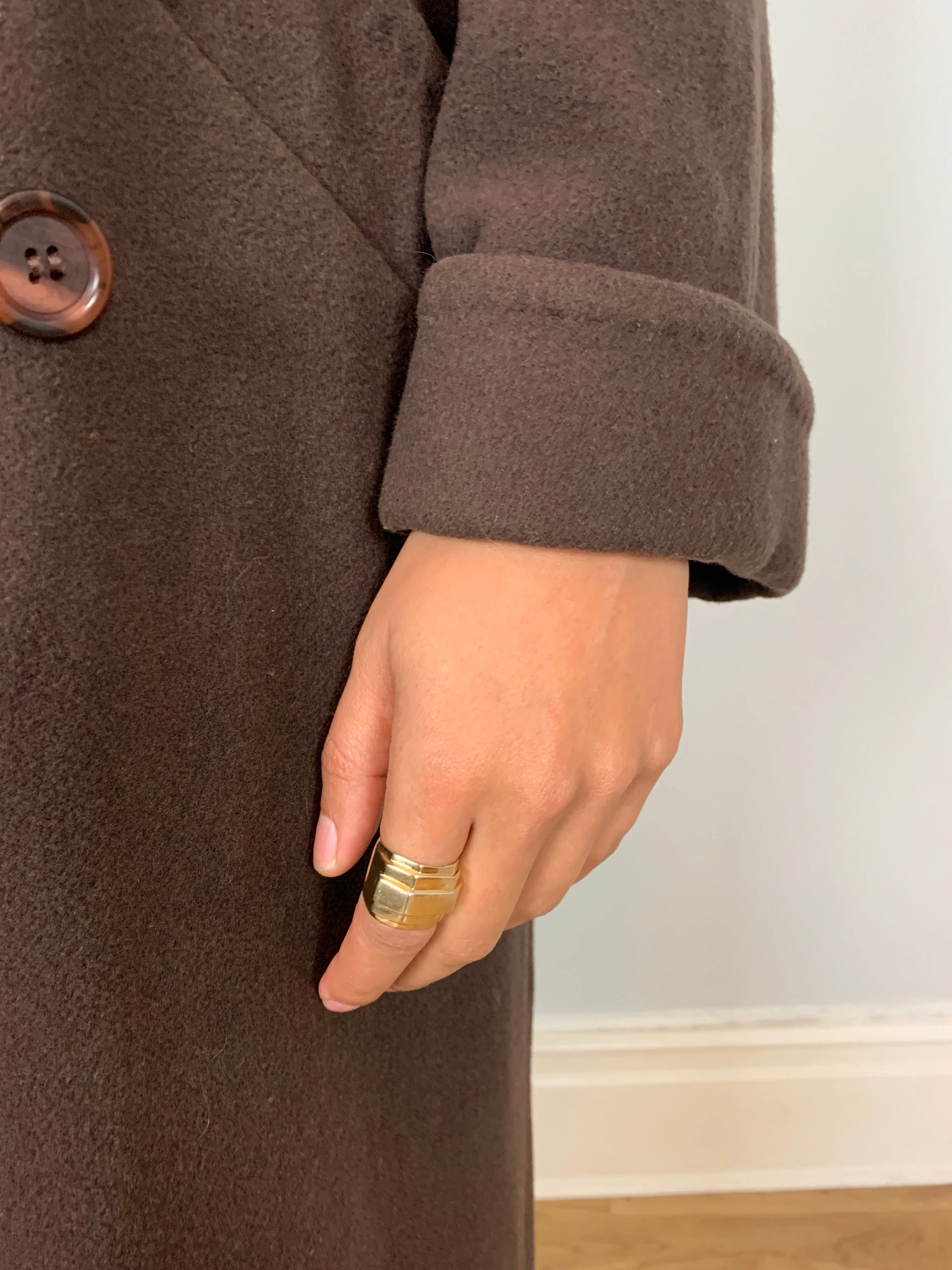 Vintage double breasted minimal wool coat
