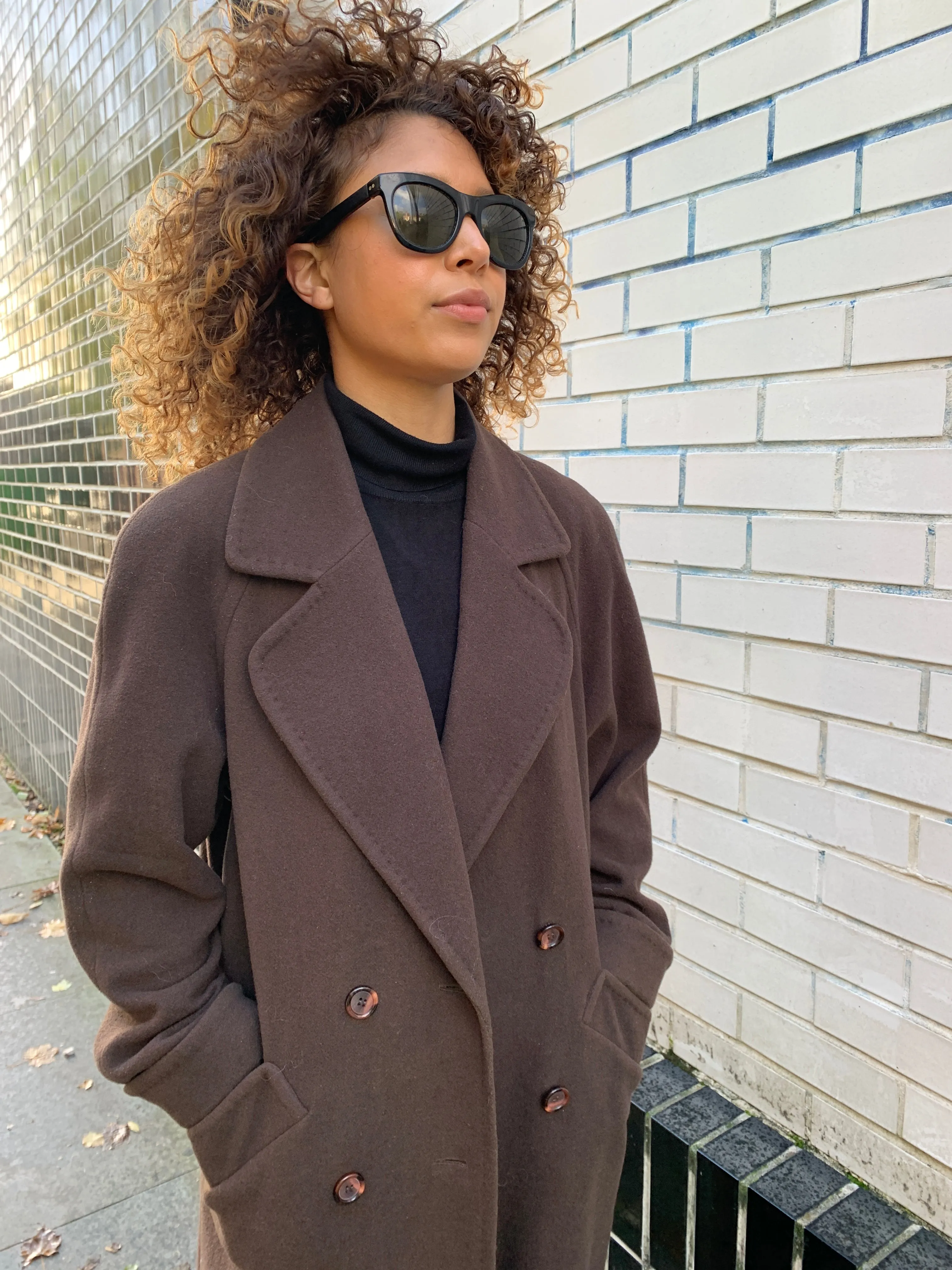 Vintage double breasted minimal wool coat