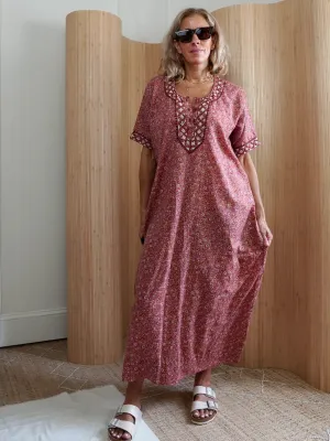 Vintage Floral Embroidered Caftan