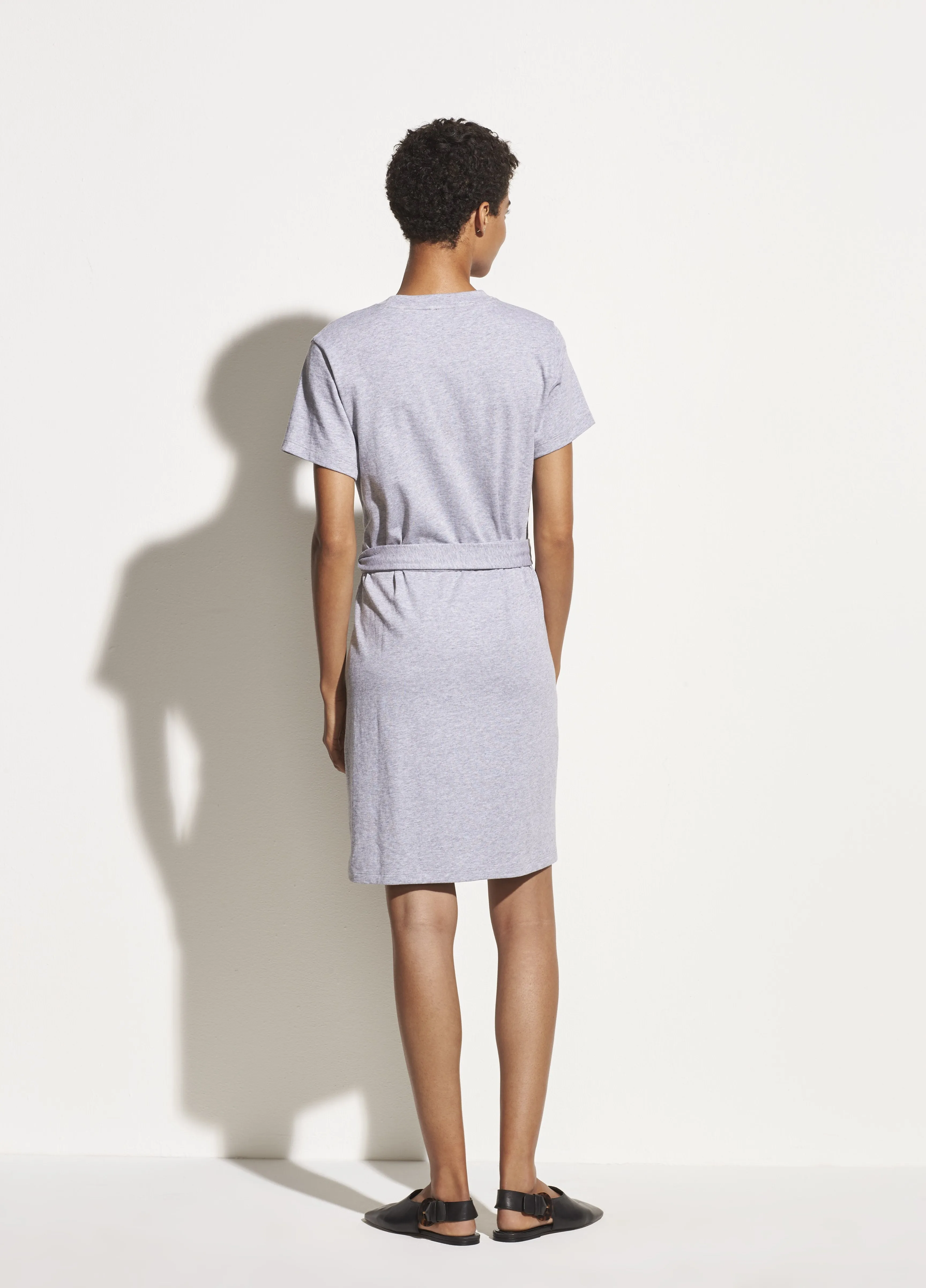 Waist Tie Dress in Heather Grey