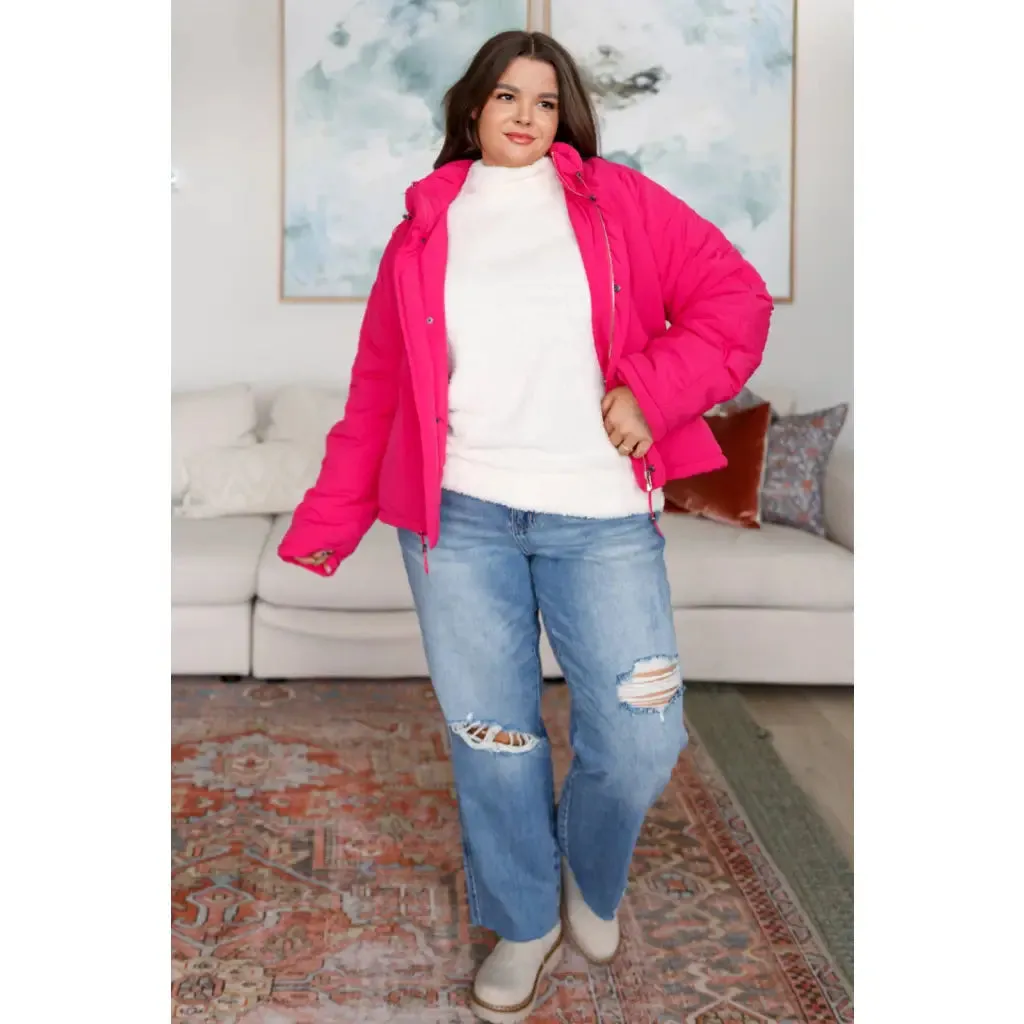 Warm Regards Hot Pink Puffer Jacket