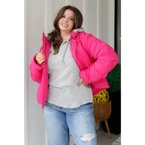 Warm Regards Hot Pink Puffer Jacket
