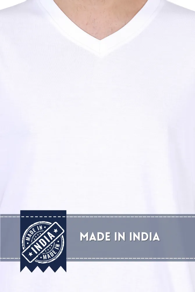 White V Neck T-shirt for men