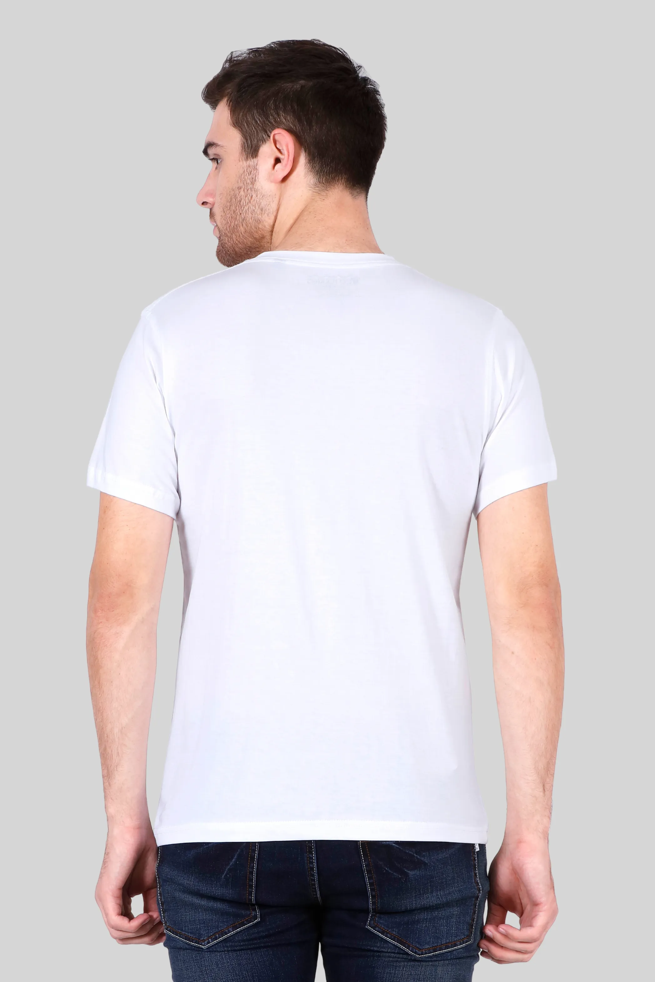 White V Neck T-shirt for men