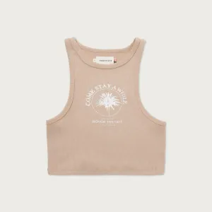 Womens HTG® Crop Tank - Oatmeal