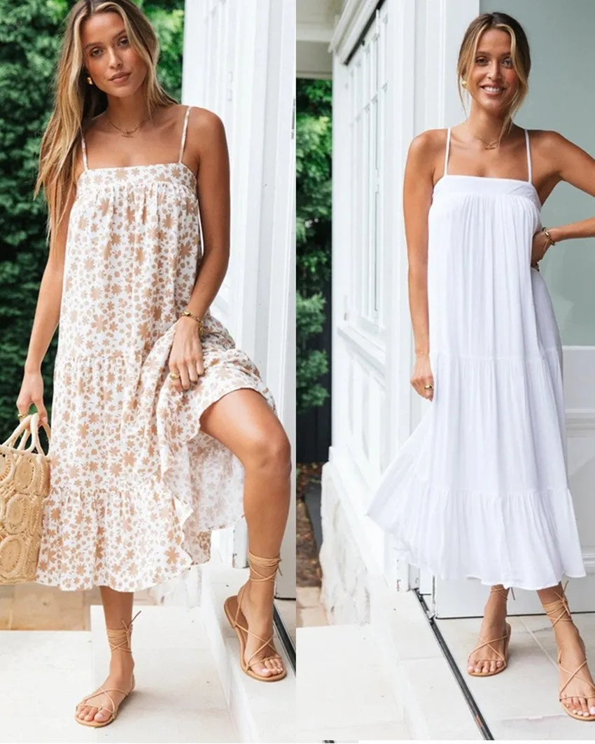 Women's sexy floral maxi dress