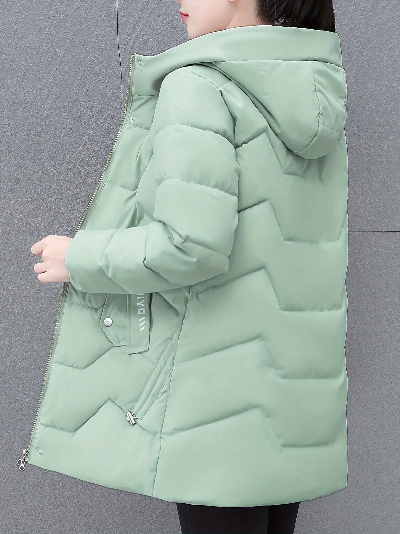 Women's Warm Quilted Puffer Winter Jacket with Zipper and Hood | Ideal for Autumn/Winter