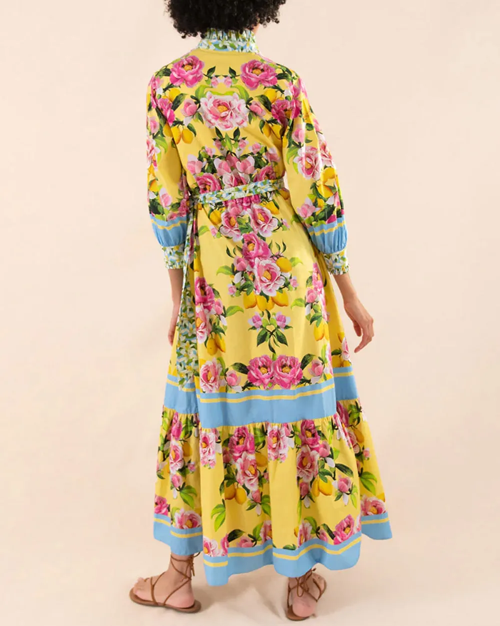 Yellow Peonia Demi Cotton Shirt Dress